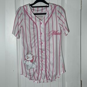 Disney’s Aristocats Marie Baseball Jersey Pink and White Striped Size XS